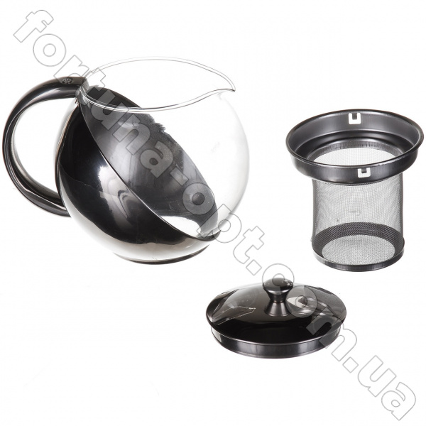 Заварник из закаленного стекла и нержавейки 0.75 л A-Plus - 0112  ✅ базовая цена $3.49 ✔ Опт ✔ Скидки ✔ Заходите! - Интернет-магазин ✅ ;Фортуна-опт ✅