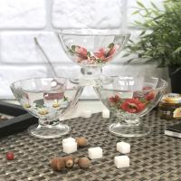 Креманка стеклянная с цветами ОСЗ "Виктория" 80х125мм - 8160 ➜ Оптом и в розницу ✅ актуальная цена -Интернет магазин ✅Фортуна✅