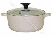 Казан - кастрюля со стеклянной крышкой светло - серый гранит Талко AA 3203 - 3 л ✅ базовая цена 547.14 грн. ✔ Опт ✔ Акции ✔ Заходите! - Интернет-магазин Fortuna-opt.com.ua.