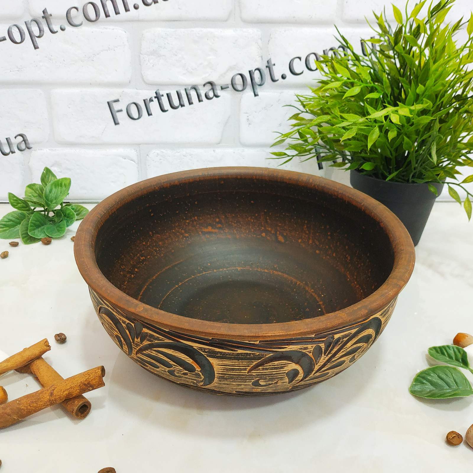 Макитра 4 л без крышки из красной глины - 7780 ✅ базовая цена 121 грн. ✔ Опт ✔ Скидки ✔ Заходите! - Интернет-магазин ✅ Фортуна-опт ✅