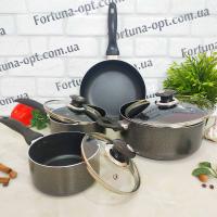 Набор кастрюль 7 предметов (кастрюля 3,5л/22см+2 ковша 1л/14см и 1,5л/16см+сковорода 22см) BRAVO CHEF 6100 ✅ базовая цена 1&nbsp;277.73 грн. ✔ Опт ✔ Акции ✔ Заходите! - Интернет-магазин Fortuna-opt.com.ua.