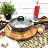 Сковорода с высокими бортами и  крышкой Edenberg EB - 3437 - 22см, гранит ✅ базовая цена $12.72 ✔ Опт ✔ Акции ✔ Заходите! - Интернет-магазин Fortuna-opt.com.ua.