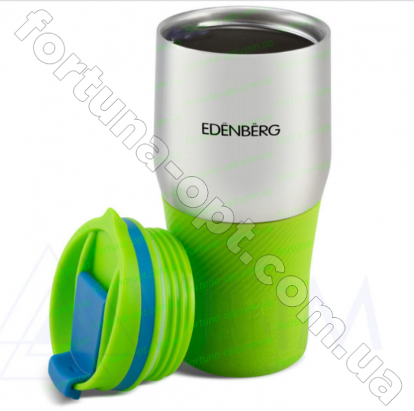Термокружка с силиконовой вставкой Edenberg EB - 631 - 0,38 л ➜ фото ➜ розн цена $6.81 - Интернет-магазин ✅ Fortuna-opt.com.ua. ✅