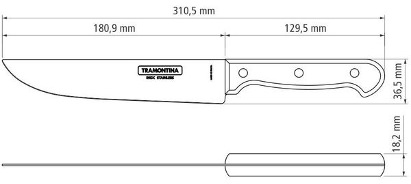 Нож кухонный в блистере 180 мм Трамонтина POLYWOOD с красной деревянной ручкой - 21138/177 ✅ базовая цена 380.06 грн. ✔ Опт ✔ Скидки ✔ Заходите! - Интернет-магазин ✅ Фортуна-опт ✅