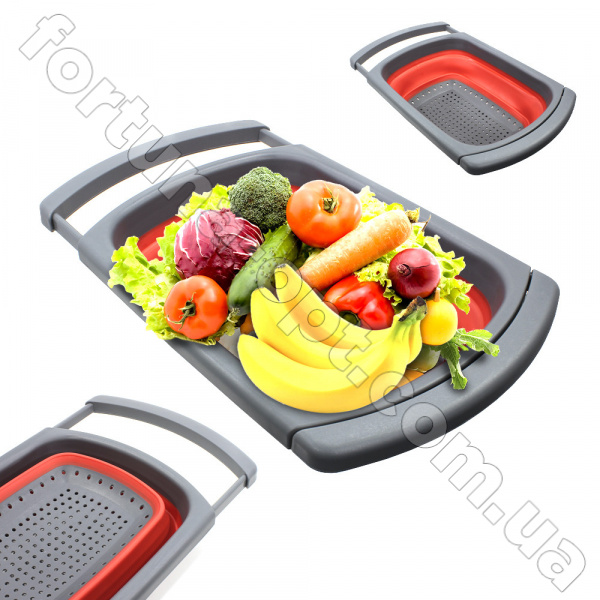 Дуршлаг силиконовый раскладной 38*27 см A-Plus - 1979 ✅ базовая цена $4.14 ✔ Опт ✔ Скидки ✔ Заходите! - Интернет-магазин ✅ Фортуна-опт ✅