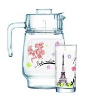 Кувшин + 6 стаканов набор 7 предметов HAUTE COUTE PINR Luminarc - 8728-3728 ➜ Оптом и в розницу ✅ актуальная цена -Интернет магазин ✅Фортуна✅