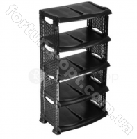 Полка для обуви 5-ти ярусная черная (Ротанг ) 0728 ✅ базовая цена 244.20 грн. ✔ Опт ✔ Акции ✔ Заходите! - Интернет-магазин Fortuna-opt.com.ua.