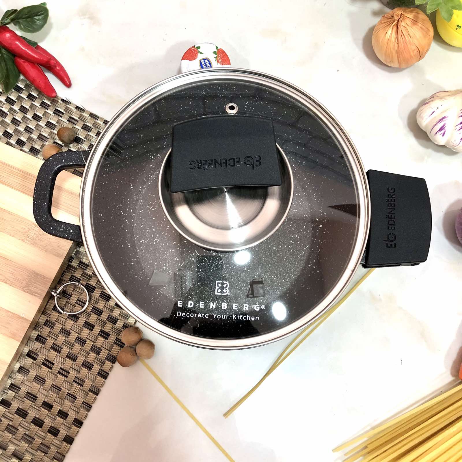 Казан круглый с крышкой Edenberg EB 8117 - 3,6 л - 22 см ✅ базовая цена $17.33 ✔ Опт ✔ Скидки ✔ Заходите! - Интернет-магазин ✅ Фортуна-опт ✅