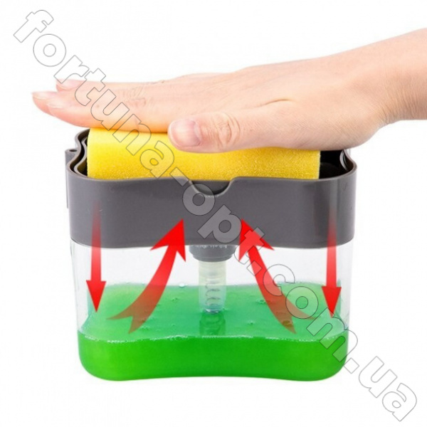 Диспенсер для моющего средства с подставкой для губки Caddy - 000140 ✅ базовая цена $1.70 ✔ Опт ✔ Скидки ✔ Заходите! - Интернет-магазин ✅ Фортуна-опт ✅