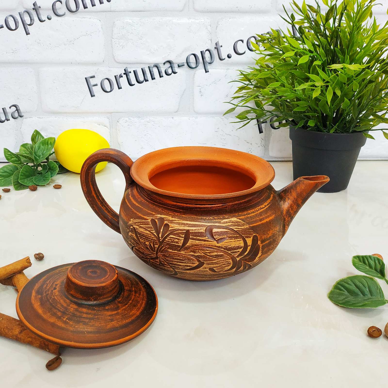 Чайник заварочный из красной глины 0,5 л - 7751 ✅ базовая цена 174.05 грн. ✔ Опт ✔ Скидки ✔ Заходите! - Интернет-магазин ✅ Фортуна-опт ✅