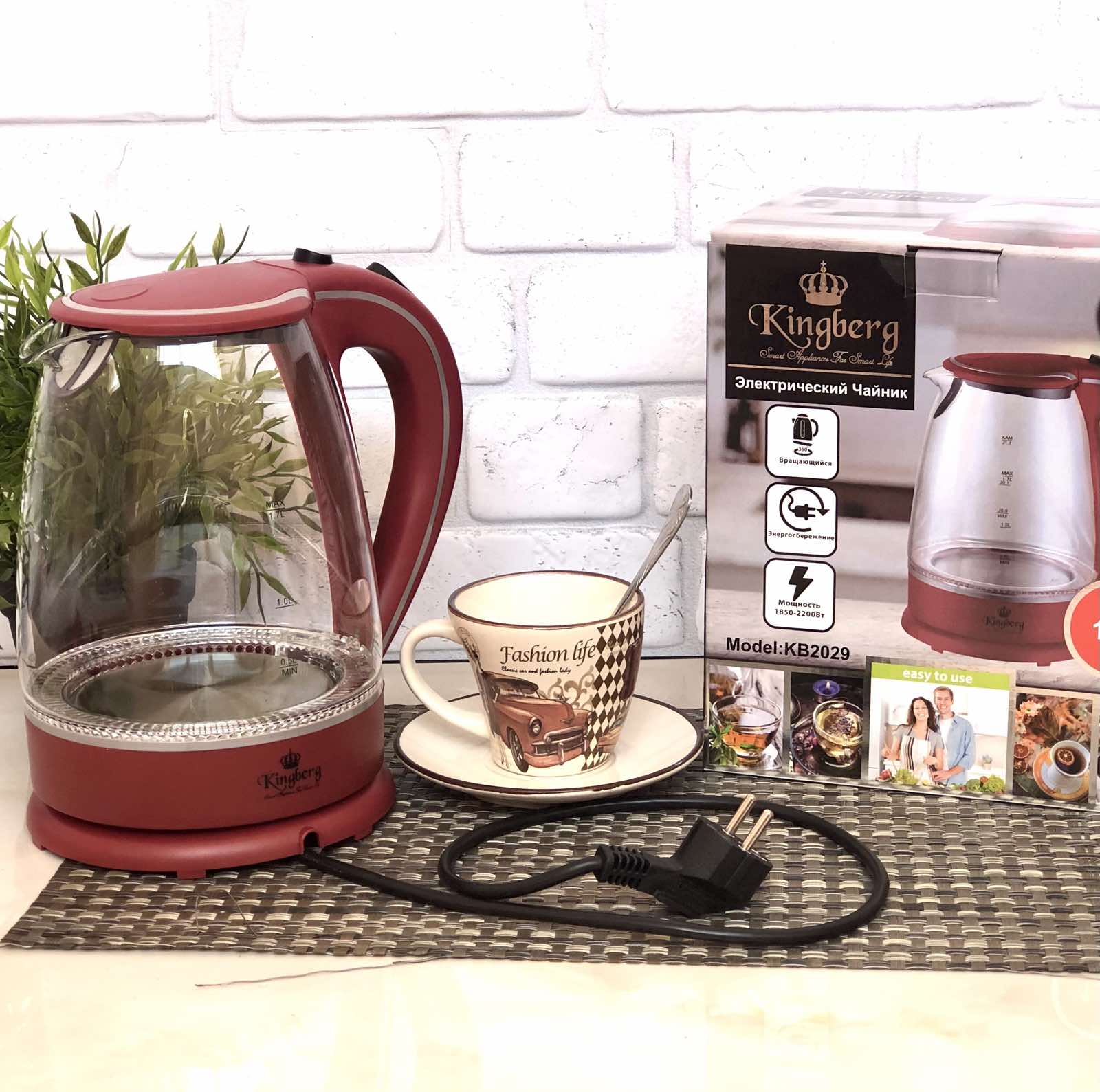 Чайник электрический 1,7 л Kingberg KB-2029  ✅ базовая цена $13.65 ✔ Опт ✔ Скидки ✔ Заходите! - Интернет-магазин ✅ Фортуна-опт ✅