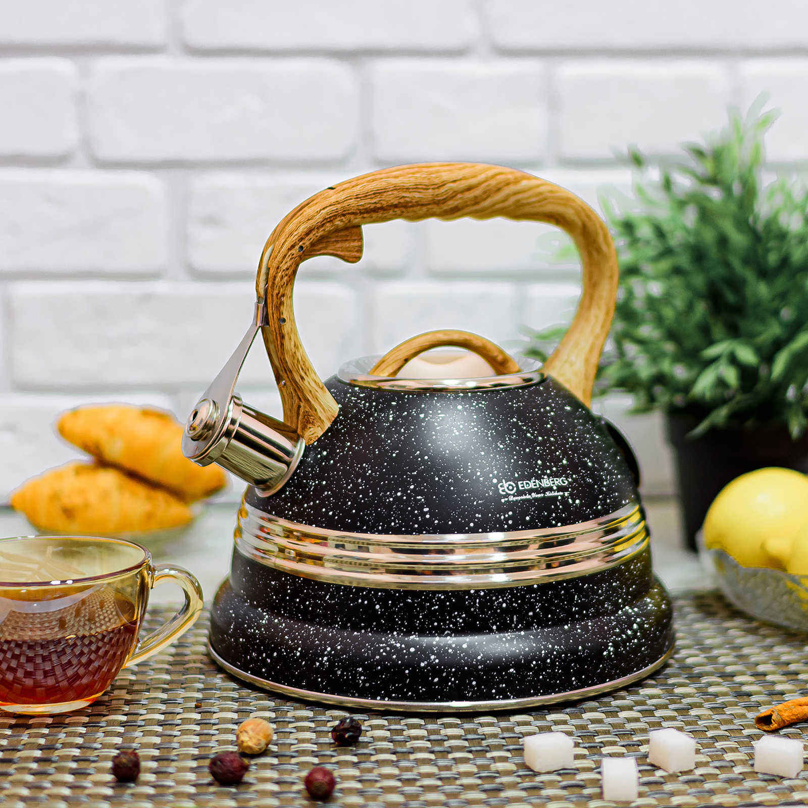 Чайник со свистком из нержавеющей стали Edenberg EB - 8808 - 3 л ✅ базовая цена $17.40 ✔ Опт ✔ Скидки ✔ Заходите! - Интернет-магазин ✅ Фортуна-опт ✅