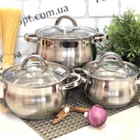 Набор кастрюль яблочной формы Edenberg EB - 3716  ➜ Оптом и в розницу ✅ актуальная цена - Интернет магазин ✅ Фортуна ✅