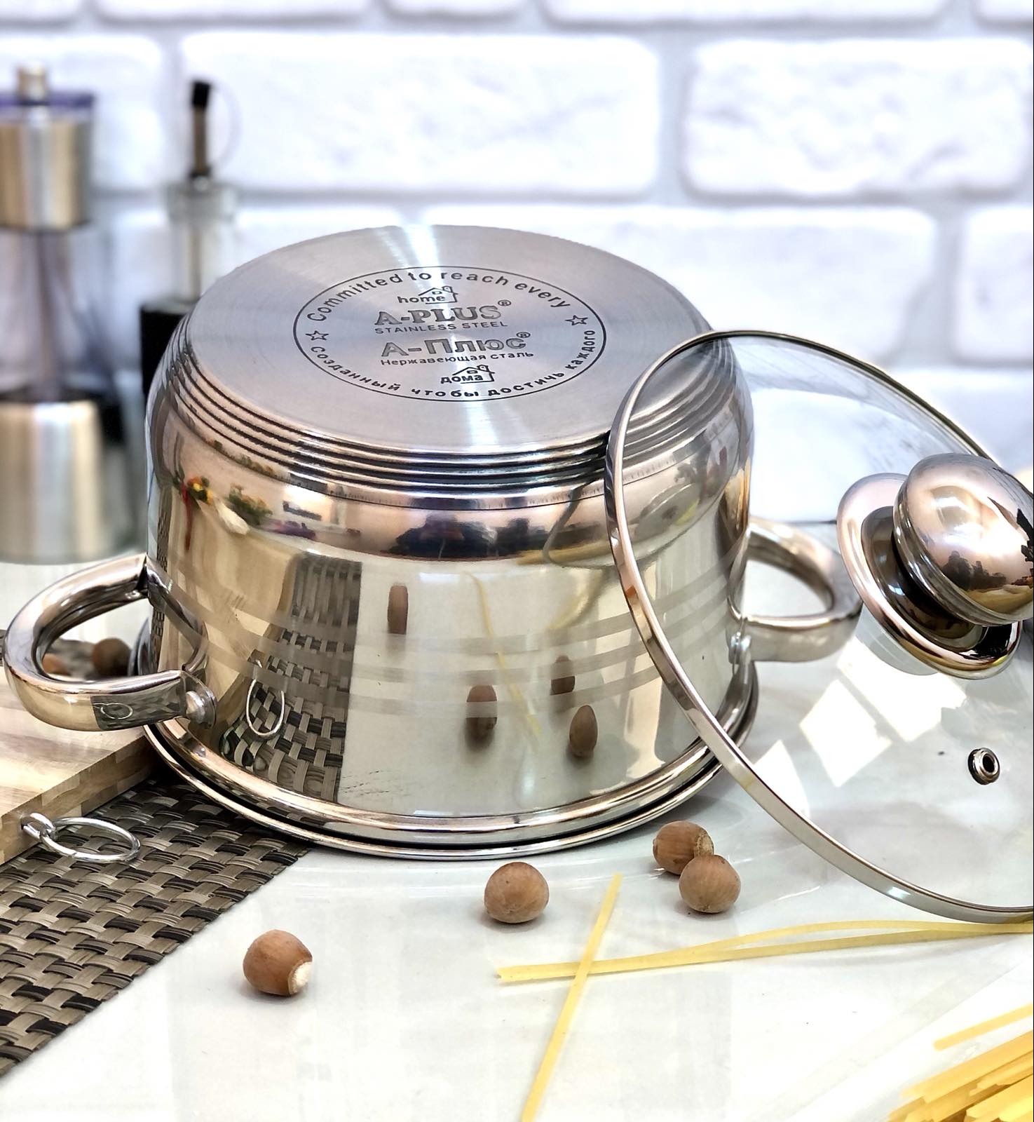 Кастрюля из нержавеющей стали A-Plus - 2165 - 2.1 л ✅ базовая цена $8.09 ✔ Опт ✔ Скидки ✔ Заходите! - Интернет-магазин ✅ Фортуна-опт ✅