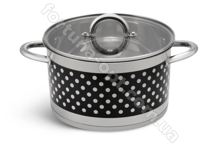 Набор кастрюль из нержавеющей стали в черный горох Edenberg EB - 4056➜ Опт и розница ✅ актуальная цена -Интернет магазин ✅ Фортуна ✅