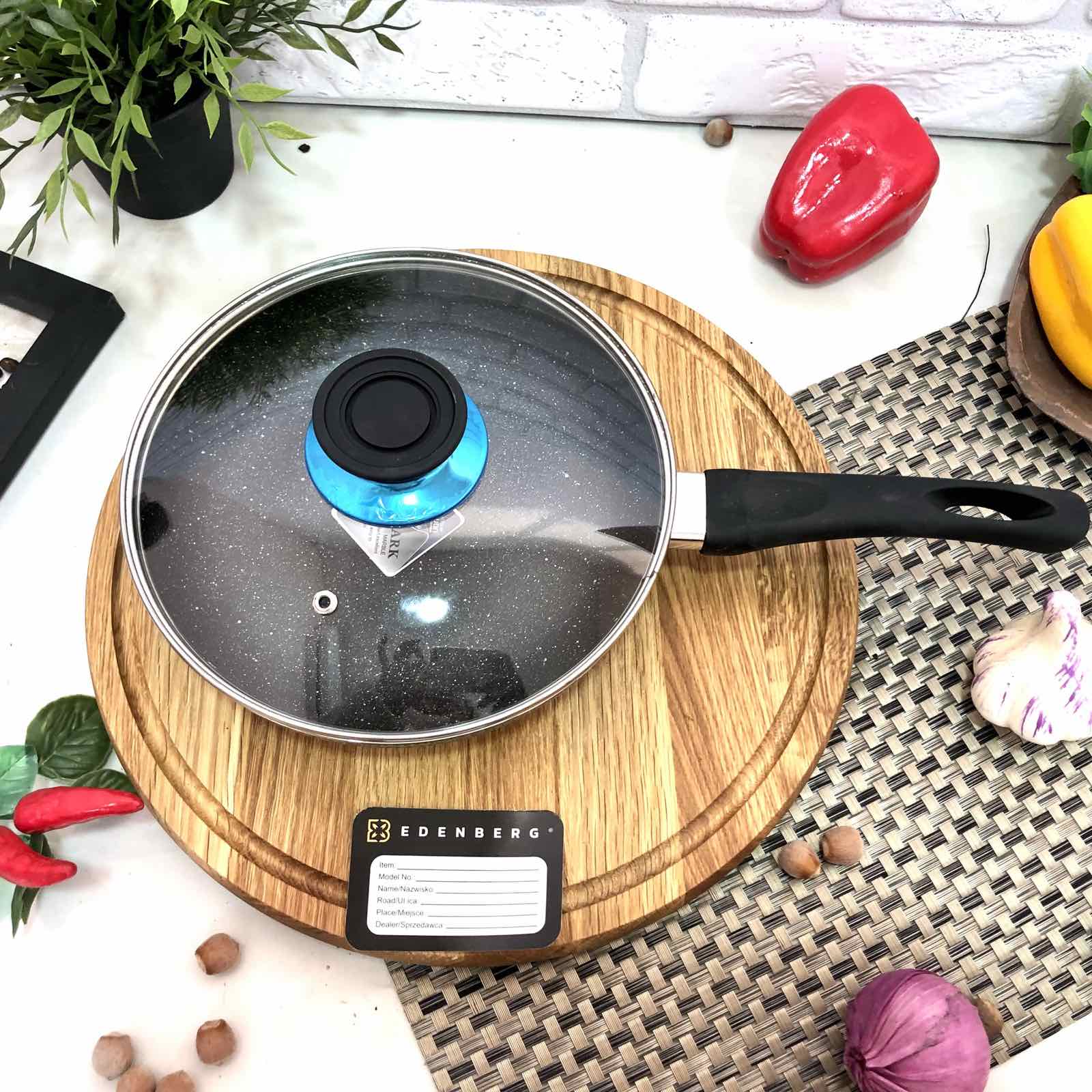 Сковорода мраморная с крышкой 22 см А-Плюс - 1107 ✅ базовая цена $8.92 ✔ Опт ✔ Скидки ✔ Заходите! - Интернет-магазин ✅ Фортуна-опт ✅