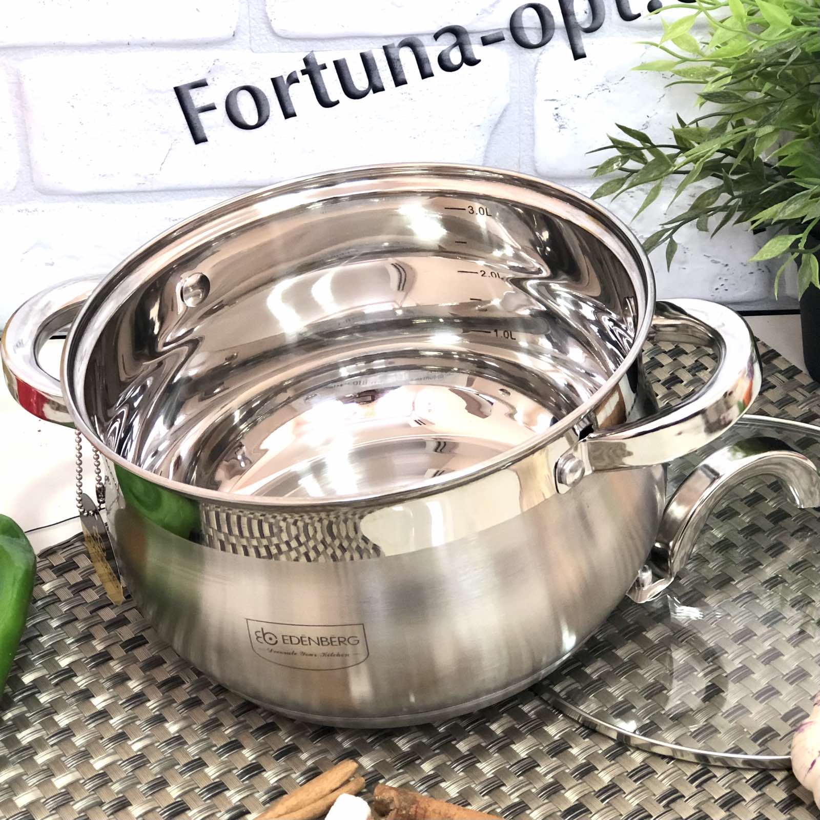 Набор кастрюль яблочной формы Edenberg EB - 3716 ➜ Опт и розница ✅ актуальная цена -Интернет магазин ✅ Фортуна ✅