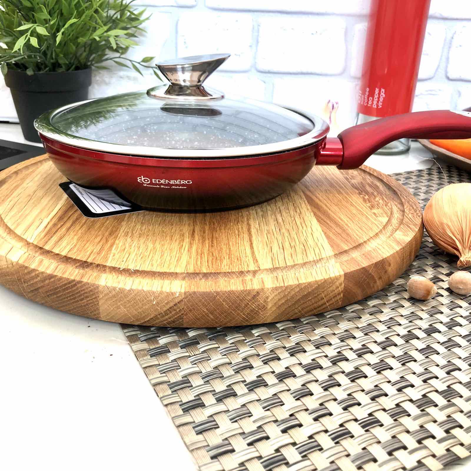 Сковорода с крышкой Edenberg EB  с мраморным покрытием 20 см - 3336  ✅ базовая цена $11.63 ✔ Опт ✔ Скидки ✔ Заходите! - Интернет-магазин ✅ Фортуна-опт ✅