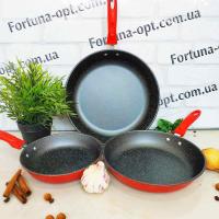 Набор сковородок 3 шт ( 20,24,28см) без крышки с антипригарным покрытием A-Plus - 0004 ✅ базовая цена $8.68 ✔ Опт ✔ Акции ✔ Заходите! - Интернет-магазин Fortuna-opt.com.ua.