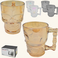 Пивной бокал "Череп" 500 мл 2 шт/наб цветной Stenson - 29800 ➜ Оптом и в розницу ✅ актуальная цена -Интернет магазин ✅ Фортуна ✅