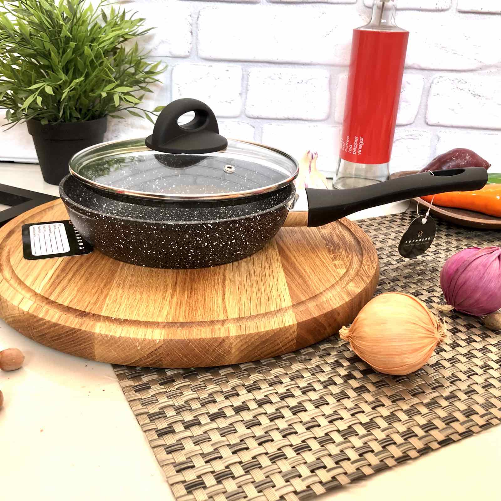 Сковорода с крышкой Edenberg EB с мраморным покрытием 20 см - 3426 - 20 см, мрамор ✅ базовая цена $13.53 ✔ Опт ✔ Скидки ✔ Заходите! - Интернет-магазин ✅ Фортуна-опт ✅