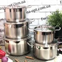 Набор кастрюль с нержавеющей крышкой 5шт (3/4/5/6/8л) 2175 А-Плюс  ➜ Оптом и в розницу ✅ актуальная цена - Интернет магазин ✅ Фортуна ✅