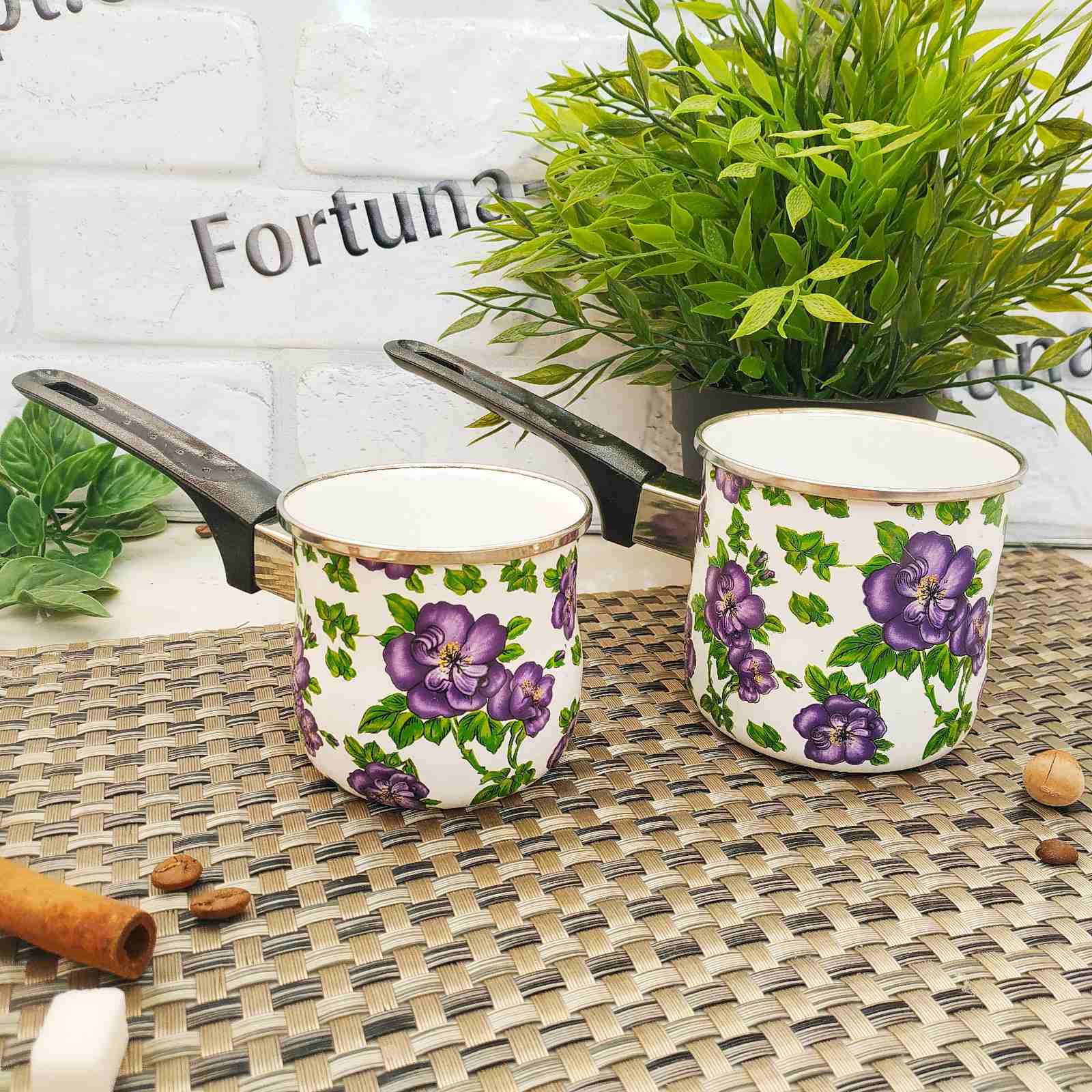 Набор турок эмалированных 3 шт A-Plus - 0968 ✅ базовая цена $8.61 ✔ Опт ✔ Скидки ✔ Заходите! - Интернет-магазин ✅ Фортуна-опт ✅