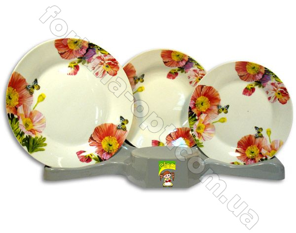 Набор тарелок 18 предметов Elina EL -1110С  ➜ Оптом и в розницу ✅ актуальная цена - Интернет магазин ✅ Фортуна ✅