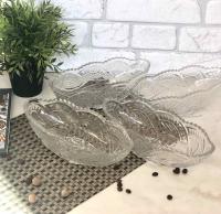 Салатник стекло резной 0073-4 ➜ Оптом и в розницу ✅ актуальная цена -Интернет магазин ✅ Фортуна ✅