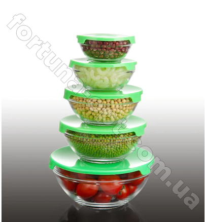 Набор судочков стекло А - Plus - 0120 - 5 шт  ✅ базовая цена $4.25 ✔ Опт ✔ Скидки ✔ Заходите! - Интернет-магазин ✅Фортуна-опт ✅