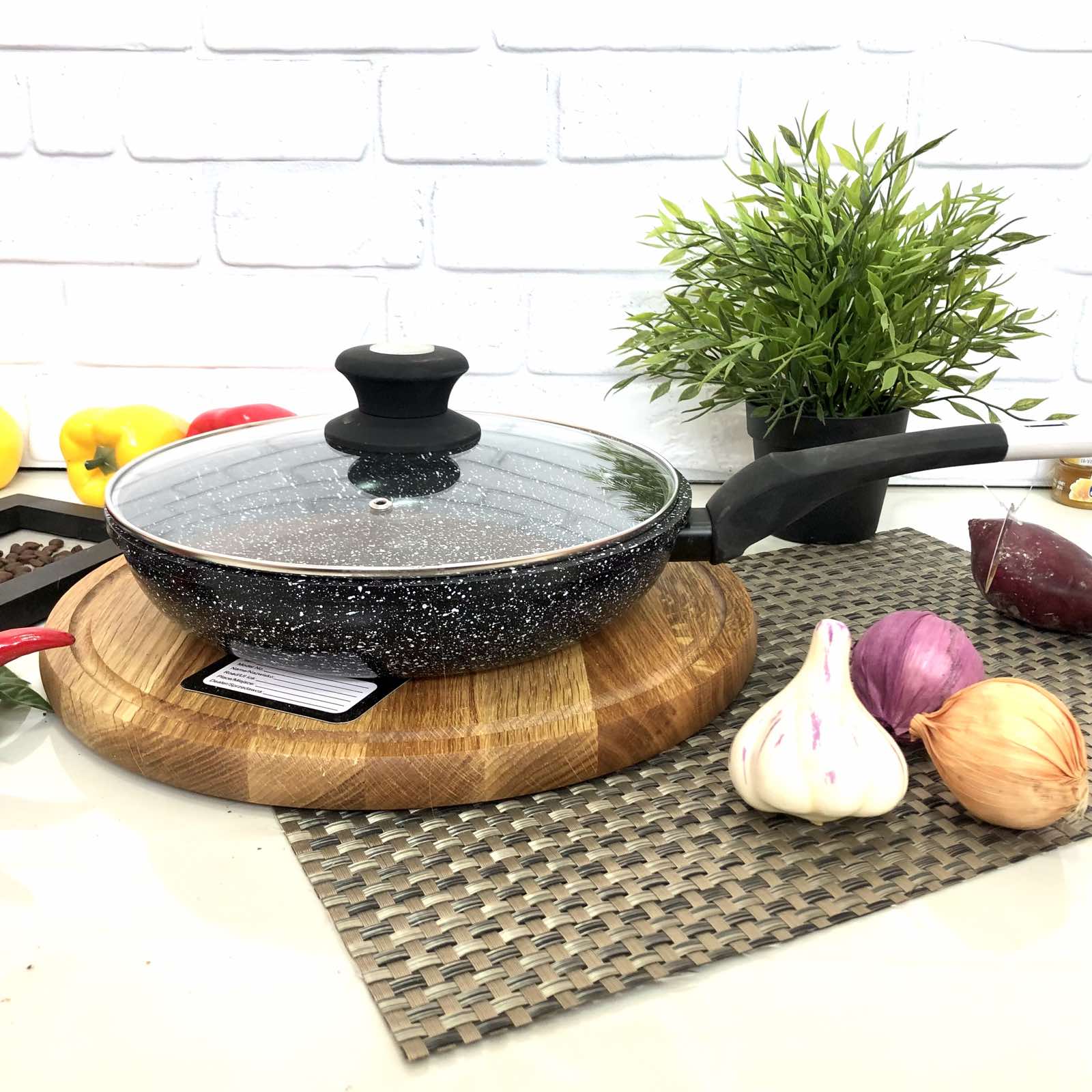 Сковорода с крышкой и гранитным покрытием Edenberg EB 26 см - 4135  ✅ базовая цена $17.97 ✔ Опт ✔ Скидки ✔ Заходите! - Интернет-магазин ✅ Фортуна-опт ✅