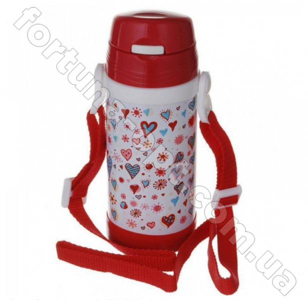 Термос детский с трубочкой и ремешком A-Plus - 1776 - 320 мл ➜ фото ➜р озн цена $4.98 -Интернет-магазин ✅ Fortuna-opt.com.ua. ✅
