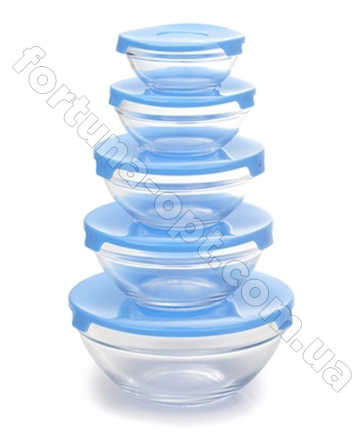 Набор судочков стекло А - Plus - 0120 - 5 шт  ✅ базовая цена $4.25 ✔ Опт ✔ Скидки ✔ Заходите! - Интернет-магазин ✅Фортуна-опт ✅