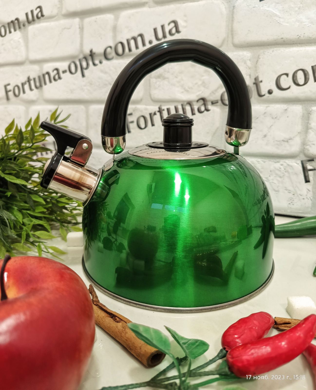 Чайник нержавеющий со свистком A-Plus - 1329 - 2,5 л  ✅ базовая цена $7.55 ✔ Опт ✔ Скидки ✔ Заходите! - Интернет-магазин ✅ Фортуна-опт ✅