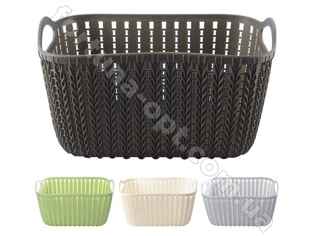 Корзина-плетенка из пластика 25,5*18*12 см - Stenson - 85525  ✅ базовая цена $1.42 ✔ Опт ✔ Акции ✔ Заходите! - Интернет-магазин Fortuna-opt.com.ua.