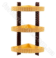 Полка для ванной угловая 3-ярусная Ротанг 0750 ✅ базовая цена 142.97 грн. ✔ Опт ✔ Скидки ✔ Заходите! - Интернет-магазин ✅ Фортуна-опт ✅