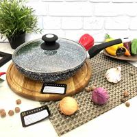 Сковорода с крышкой из мрамора Edenberg EB - 9168 - 28 см ✅ базовая цена $20.47 ✔ Опт ✔ Акции ✔ Заходите! - Интернет-магазин Fortuna-opt.com.ua.