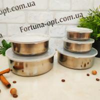 Судочки нержавеющие с крышками A-Plus - 1018 - 5 шт➜Опотом и в розницу✅актуальная цена -Интернет магазин ✅Фортуна✅