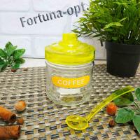 Банка стекло для специй с ложкой 320 мл желтая 7075 ✅ базовая цена 39.13 грн. ✔ Опт ✔ Акции ✔ Заходите! - Интернет-магазин Fortuna-opt.com.ua.