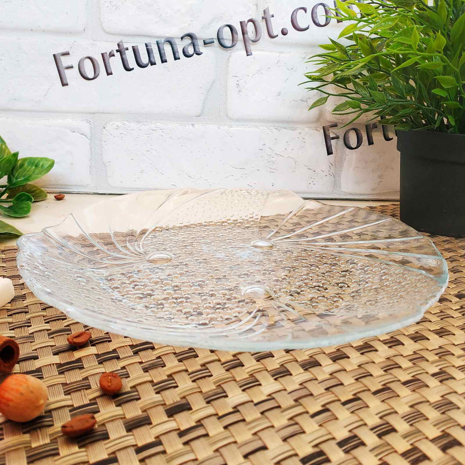 Блюдо стеклянное Папийон 24 см Pasabache - 10279 ✅ базовая цена 12.88 грн. ✔ Опт ✔ Скидки ✔ Заходите! - Интернет-магазин ✅ Фортуна-опт ✅