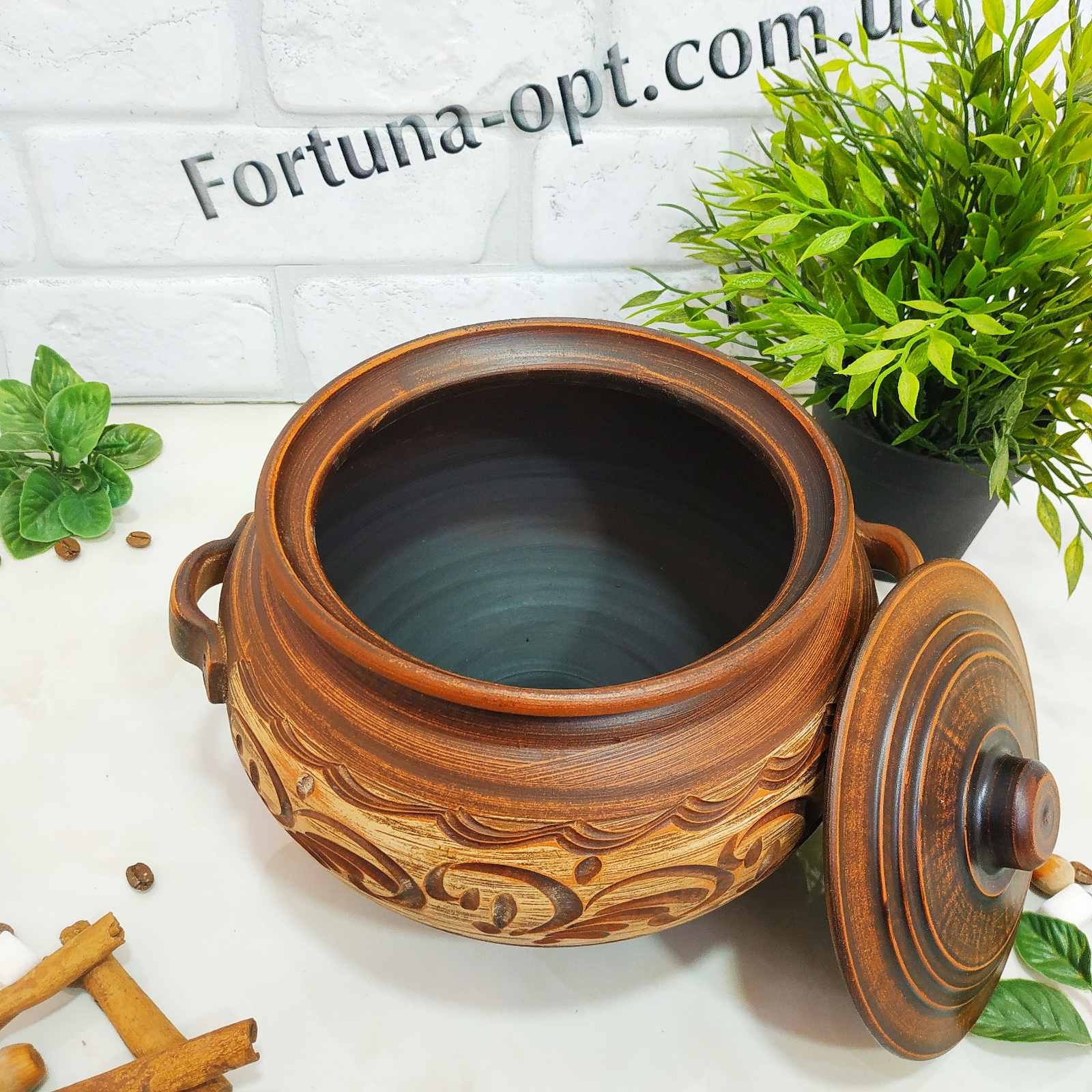   Бульйонник большой красная глина 2,5 л 7752 ✅ базовая цена 174.05 грн. ✔ Опт ✔ Скидки ✔ Заходите! - Интернет-магазин ✅ Фортуна-опт ✅