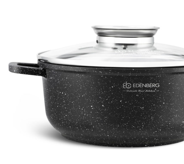 Казан - кастрюля с крышкой Edenberg EB - 8118 - 4,4 л - 24 см ✅ базовая цена $26.34 ✔ Опт ✔ Скидки ✔ Заходите! - Интернет-магазин ✅ Фортуна-опт ✅