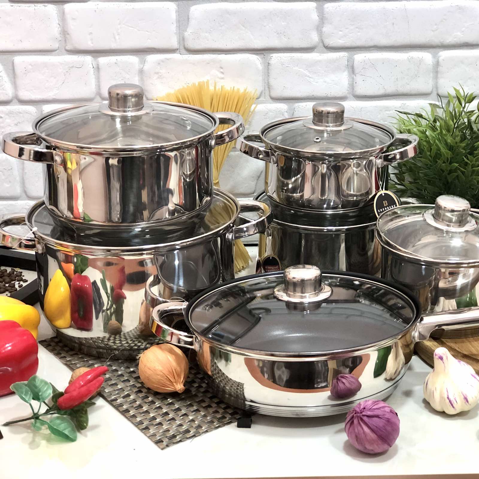 Набор кастрюль из нержавеющей стали Swis Family Lux - 3735 ( SW - 9992 )➜ Опт и розница ✅ актуальная цена -Интернет магазин ✅ Фортуна ✅