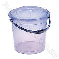 Ведро пластиковое 12 л с крышкой прозрачное - 0755 ✅ базовая цена 63.58 грн. ✔ Опт ✔ Акции ✔ Заходите! - Интернет-магазин Fortuna-opt.com.ua.