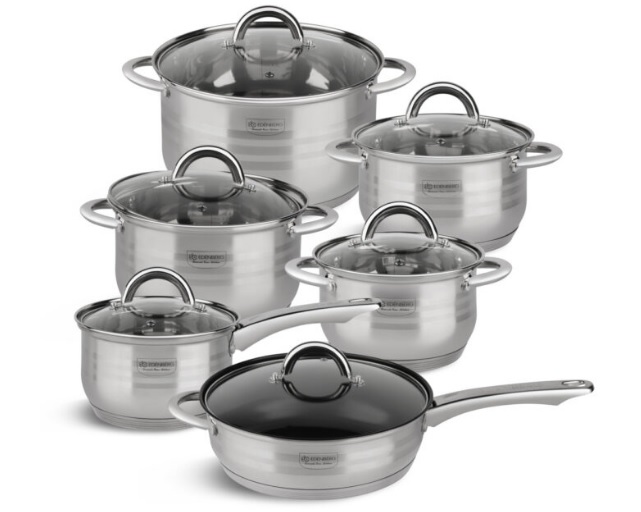 Набор кастрюль с сковородой и мраморным покрытием Edenberg EB - 4006 - 12 пр➜ Опт и розница ✅ актуальная цена -Интернет магазин ✅ Фортуна ✅