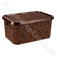 Корзина ажурная с крышкой 10 л 0745 ✅ базовая цена 67.13 грн. ✔ Опт ✔ Скидки ✔ Заходите! - Интернет-магазин ✅ Фортуна-опт ✅
