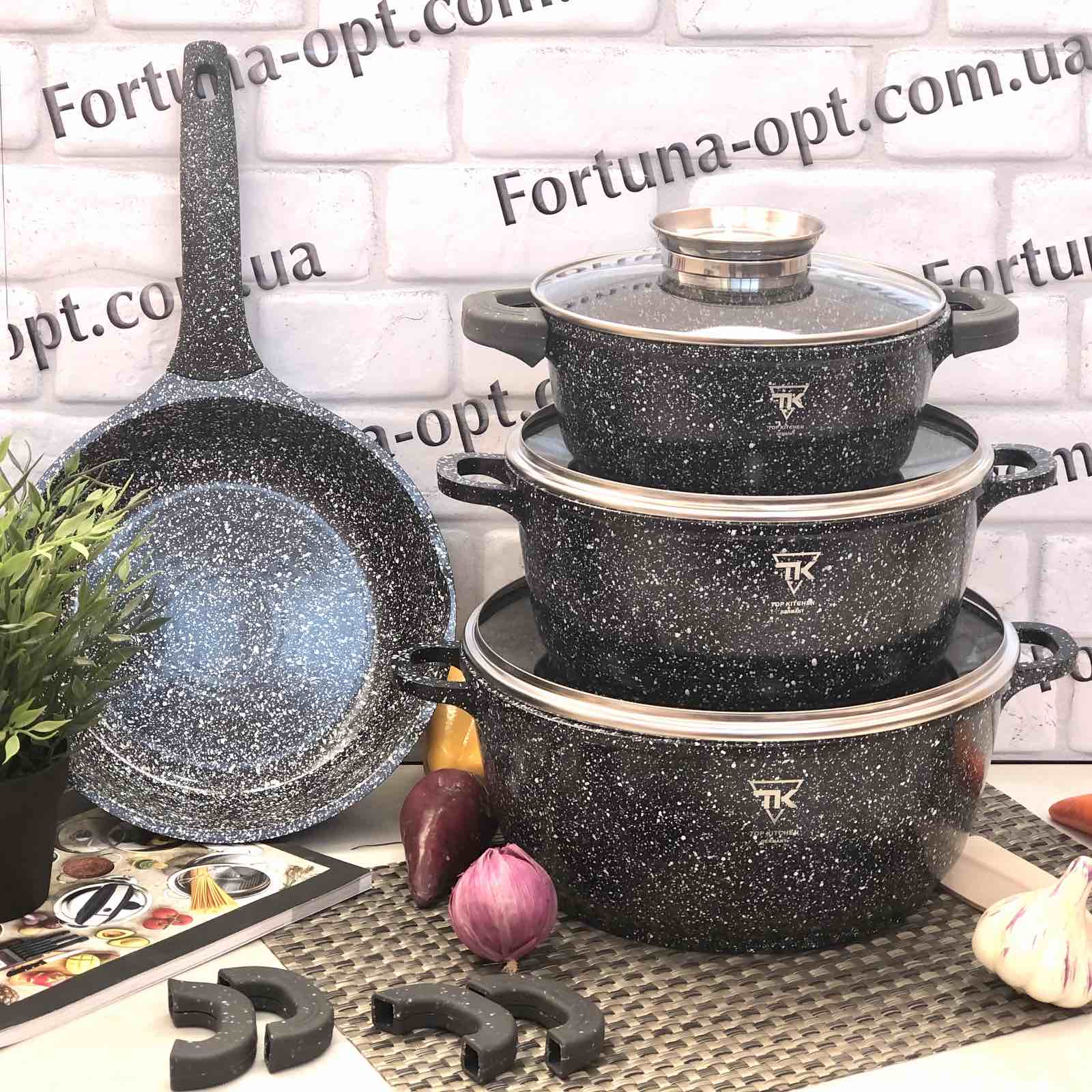 Набор кастрюль серый Top Kitchen ТК 00076 ✅ базовая цена $63.34 ✔ Опт ✔ Скидки ✔ Заходите! - Интернет-магазин ✅ Фортуна-опт ✅