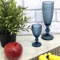 Бокал для шампанского 150 гр Блу 6 шт/наб A-Plus - 9007 ➜ Оптом и в розницу ✅ актуальная цена -Интернет магазин ✅ Фортуна ✅ 