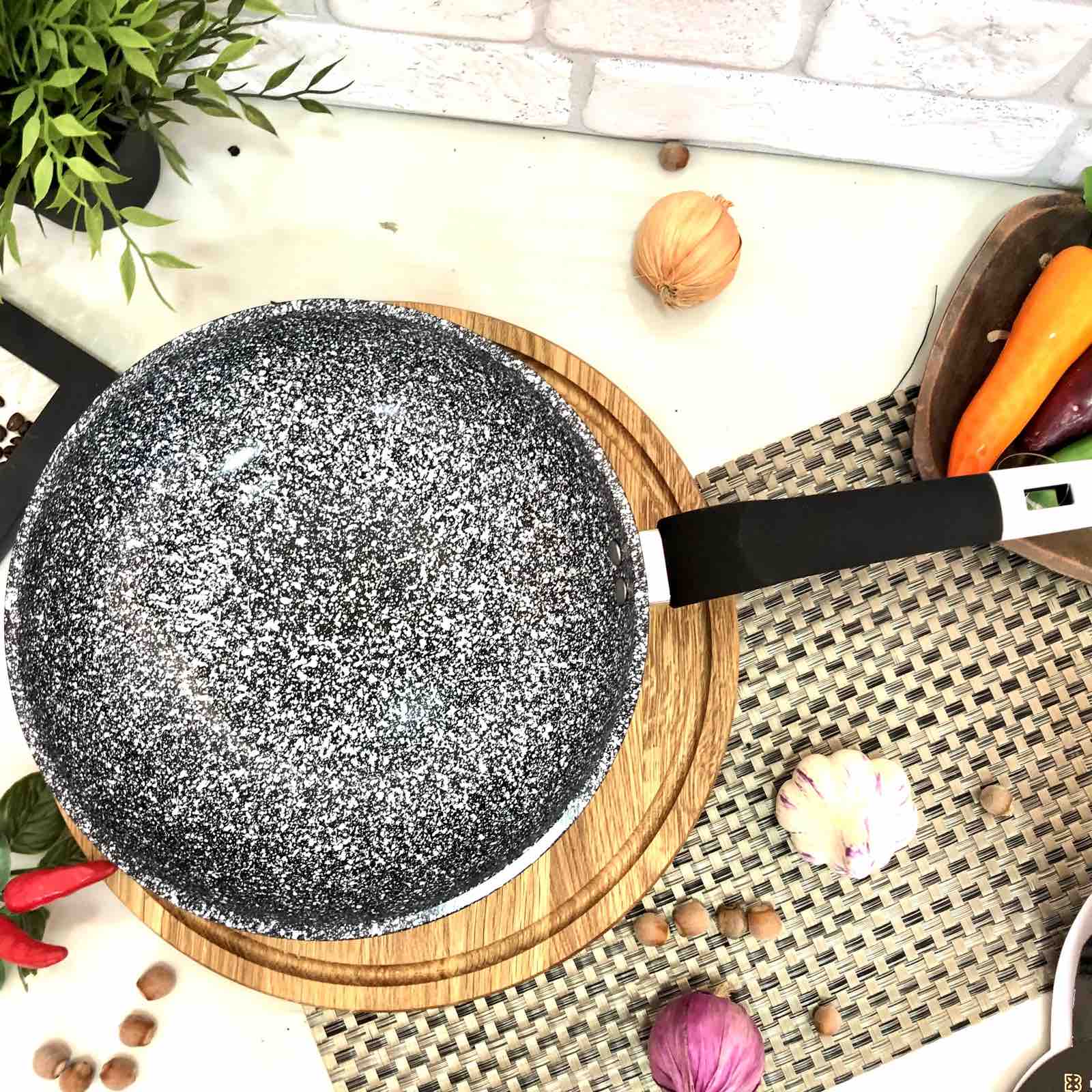 Сковорода Вок из мрамора Edenberg EB - 3319 - 28 см3,8л ✅ базовая цена $15.50 ✔ Опт ✔ Скидки ✔ Заходите! - Интернет-магазин ✅ Фортуна-опт ✅