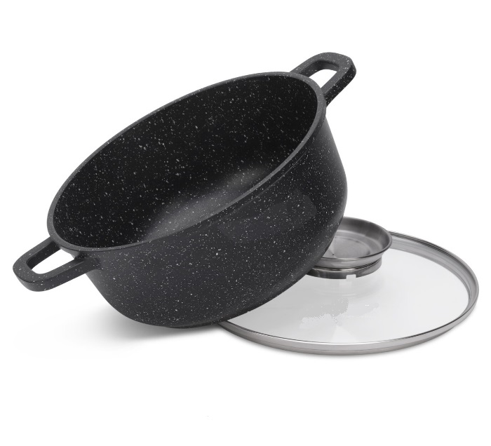 Казан - кастрюля круглая с мраморным покрытием A-Plus - 1462 - 5,2 л - 26 см ✅ базовая цена $21.05 ✔ Опт ✔ Скидки ✔ Заходите! - Интернет-магазин ✅ Фортуна-опт ✅